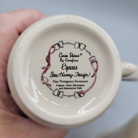 Cara Stone Equus Horse Design Coffee Mugs Carafina Beige Equestrian Theme - Picture 7 of 7